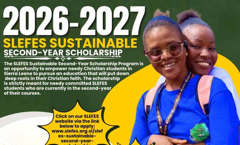 SLEFES SUSTAINABLE SECOND-YEAR SCHOLARSHIP (SSSS)- 2026-2027 (3RD COHORT)